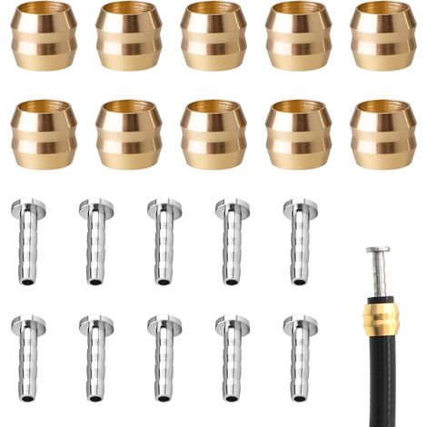 10er-Pack BH90 Olive- und Schlauchanschlussstücke für hydraulische Scheibenbremsen, Kupfer-Ersatzverbinder für Fahrräder, kompatibel mit Shimano M506, M596, M615, M675, M7000, M8000 und M9000 (1/5)