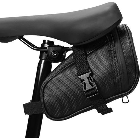 Sacoche de selle de vélo, sacoche de selle de vélo sous la selle, sacoche de selle de vélo à coque 3D pour VTT noire