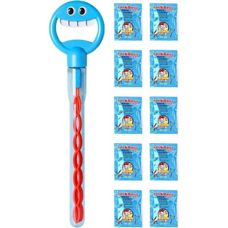 Bâton à bulles de savon à 32 trous avec recharges, facile à utiliser, idéal pour les fêtes. (1/5)