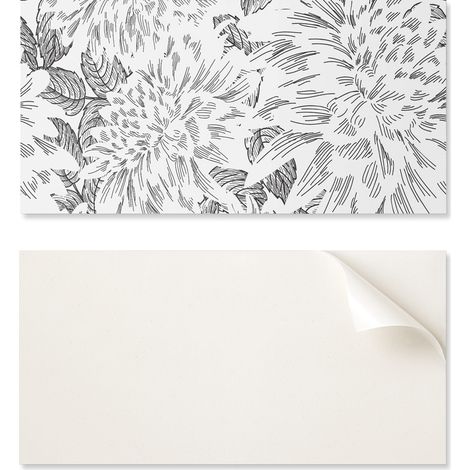 Vinilo autoadhesivo para decoraci贸n de pared, 100x50 cm, con estampado floral y hojas.