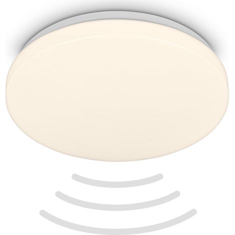 Plafonnier LED Avec Détecteur de Mouvement Portée 3m IP54, Couleur de Lumière Blanc Chaud, Détection 120 Degrés, Lampe LED, Lampe de Salle de Bain, Lampe de Cuisine, 27x6,5 cm, Blanc (1/5)