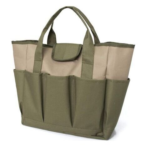 BUNTHAUS Kit d'outils de Jardin, Grand Sac fourre Tout de Jardin avec Plusieurs Poches pour kit d'outils de Jardinage, Sac à Outils de Jardin (Vert + Kaki) (1/5)