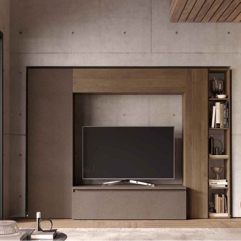 Parete attrezzata soggiorno comp 9 - Infinity BRONZO / MERCURE (1/2)
