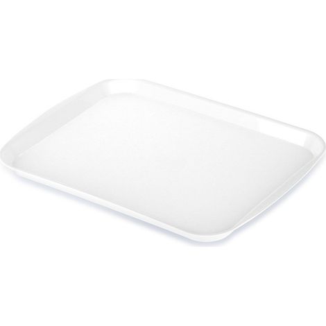 Bandeja de servir de pl谩stico blanco de 35,5 x 27 cm. (1/5)