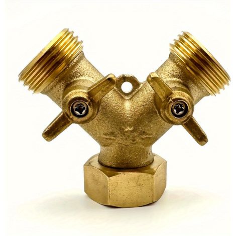 Raccord en laiton G3/4 pour jardin, séparateur Y à deux voies, poignée hexagonale, lot de 5 distributeurs d'eau à 2 sorties (1/3)