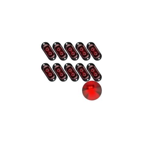 Convient aux feux de position latéraux à LED Lntyq 10X 2, aux feux de position de remorque à LED 12/24V, aux feux d'avertissement 3000K pour camions, camping-cars et fourgons aménagés (rouge). (1/2)