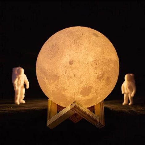 Lampe Lune 3D, Lampe Veilleuse Lune pour enfants, lumière de decoration chambre avec chargement USB, contrôle tactile (1/4)