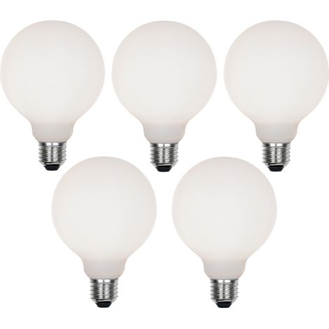 Set mit 5 dimmbaren E27 LED-Glühbirnen G95 Matt 4W 430lm 2200-4000K