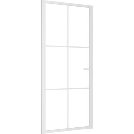vidaXL Puerta de Vidrio 93 x 201,5 cm Aluminio Blanco y transparente (1/2)