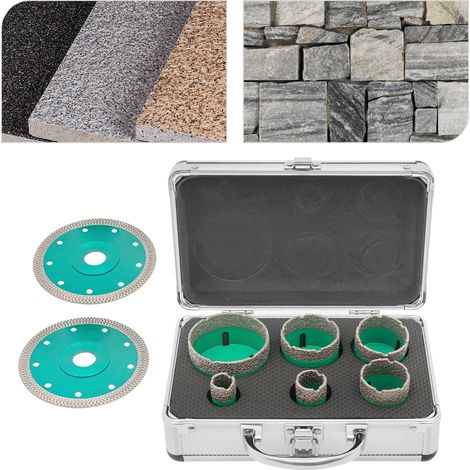 6tlg Diamantbohrer Bohrkronen Set M14 Fliesenbohrer Lochsägen+2Kreissäge 20-68mm