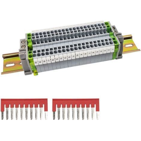20 Pièces Bornier, Rail Din 20 cm, Clips Mise À La Terre, Câblage Rapide, Polyéthylène, Pour Tableau Électrique (1/5)