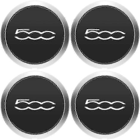 Lot de 4 enjoliveurs de 133 mm pour jantes 500, avec cache-moyeu central (réf. 68078419AC, 68078421AC, 51884863, couleur argent). (1/5)
