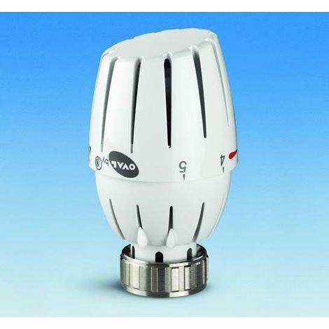 Pettinaroli – Tête thermostatique TH "OVAL" à bulbe liquide – Hystérésis 0,4°K – Pression max 10 bar – Champ de réglage 5°c - 28°c – Temps de réaction 30 min