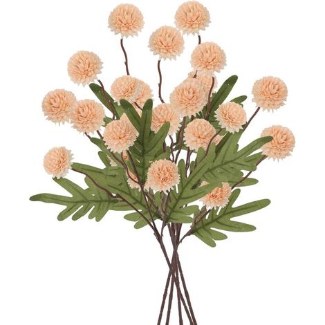 Lot de 8 fleurs artificielles en soie, chrysanthèmes et fleurs d’automne 51 cm, coloris orange et rose, décoration pour vase, mariage, maison, Thanksgiving et créations DIY (1/5)