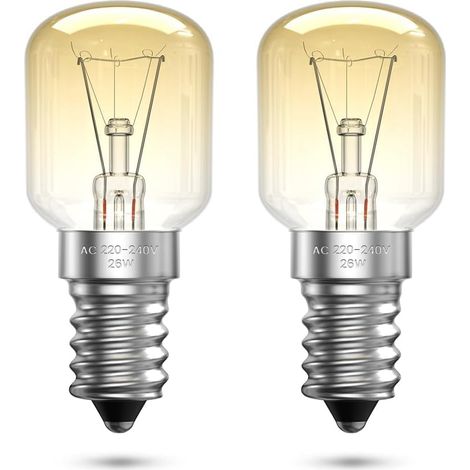 Ampoule pour Four E14 26W, Dimmable Blanc Chaud 2700K T25 Ampoule Frigo, Résistant à 300 Degrés, E14 Ampoules pour Hotte Aspirante, Micro-ondes, Lampe de Sel, Réfrigérateurs (2Pcs) (1/5)