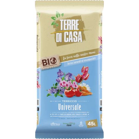 Terre di Casa Terriccio Universale Bio - Adatto a Tutte le Piante 45 lt