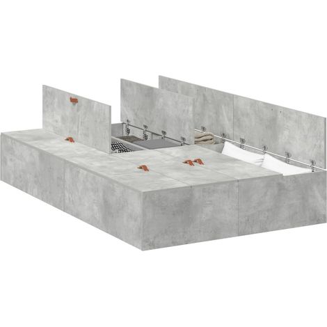 Maison Exclusive - Struttura letto con contenitore Grigio cemento 120 x 200 cm