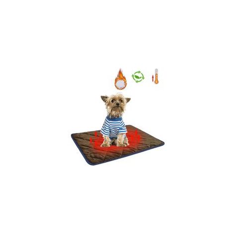 Self-heating heat mat for dogs, washable waterproof foldable dog blanket dog bed (brown, L-5888CM) (1/5)