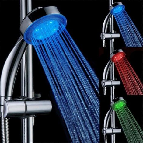 Pommeau de douche LED 3 couleurs automatiques, sans piles, avec capteur de température portatif (1/5)