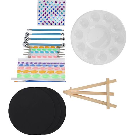 Kit de pochoir mandala, gabarit de peinture sur toile, pierre et roche, plateau de mélange, fournitures professionnelles pour artistes. (1/5)