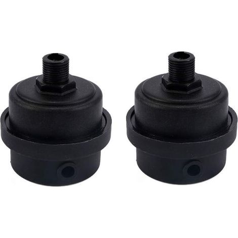 Set mit 2 geräuscharmen Kunststoff-Luftkompressorfiltern mit 1/4" PT 12,7 mm Filterelement
