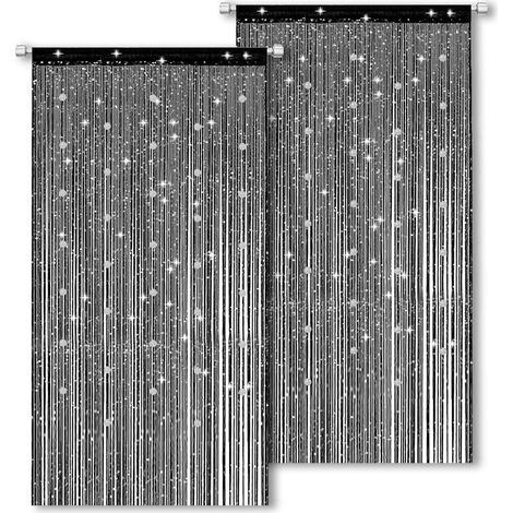 Fliegenvorhang 200x100cm 2 Stück mit Perlen für Terrassentür (1/5)