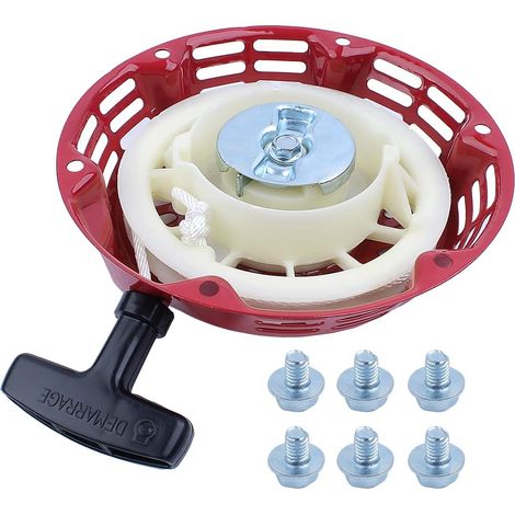 Démarreur à rappel pour Honda GX120 GX140 GX160 GX200 168F 170F 163cc 196cc Générateur, Ensemble de démarreur à rappel, 6 x vis (1/5)