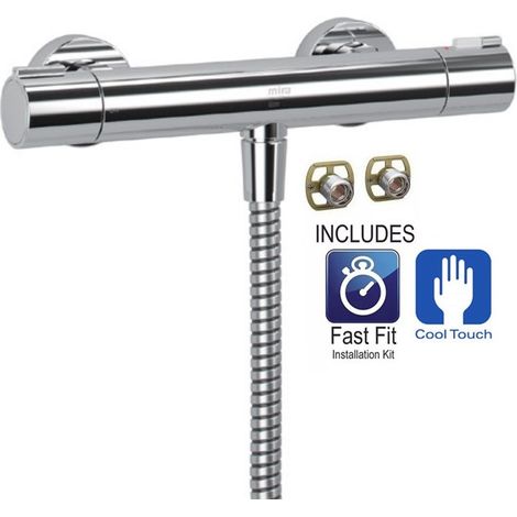 Mira Thermostatic Bar Mixer Shower Valve Only Cool Touch 150mm Centre + Fast Fit (1/5)