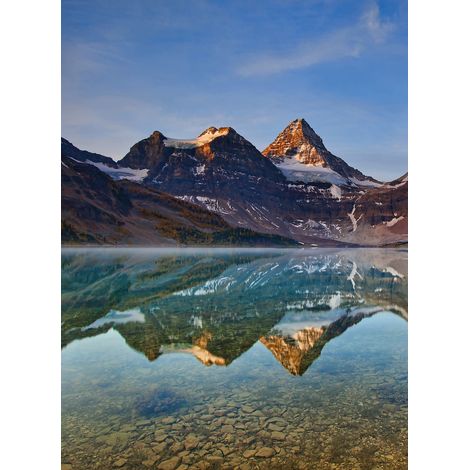 Papier peint panoramique montagne Canada | Tapisserie panoramique lac grise & bleu | Papier peint panoramique chambre adulte nature - 192 X 260 cm (4 pièces) (1/2)