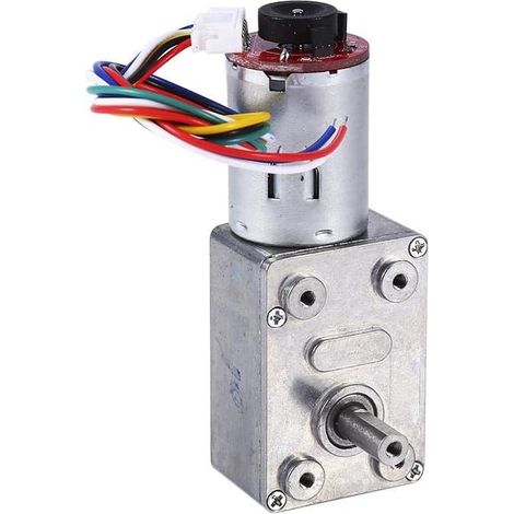 12V DC worm gear motor high torque self-locking with encoder 10 20 30 40 100rpm (1/5)