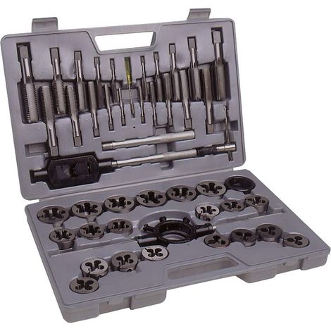 45 PIÈCES COFFRET DE TARAUDS ET FILIÈRES EN ACIER TUNGSTÈNE M6-M24 FERVI M100
