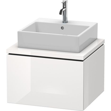 Meuble bas console L-CUBE 400x620x547mm blanc brillant lack