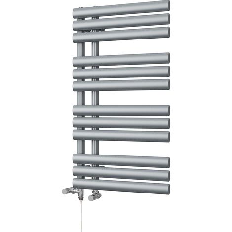 Percival - Silver Dual Fuel Towel Rail H884mm x W500mm Standard (1/3)
