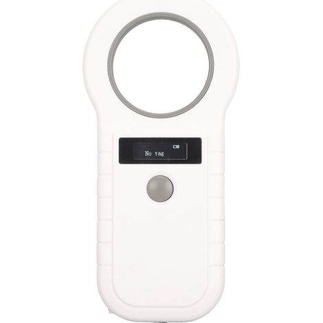 Lecteur de puces pour animaux de compagnie rechargeable, Bluetooth 2,4 GHz, 134,2 kHz/125 kHz, scanner RFID portable blanc (1/5)