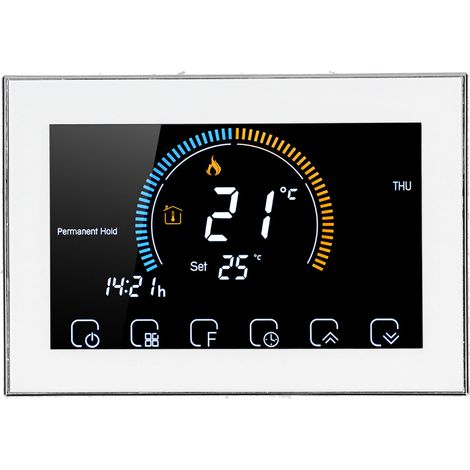 AC95-240V Smart-Thermostat BHT8000GA Weiß, Temperaturregler mit LCD-Touchscreen für Heizung und Warmwasser (1/5)