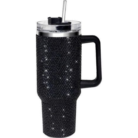 1,2-Liter-Becher mit Henkel und Glitzer, schwarz (1/5)