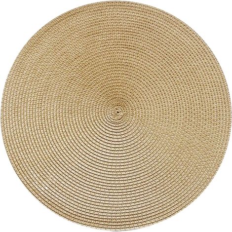 Placemat Rond - 38 Cm - Non Glissant - En Polypropylène Et Polyester - Pour Table À Manger Et Cuisine - Lot De 4 (1/5)