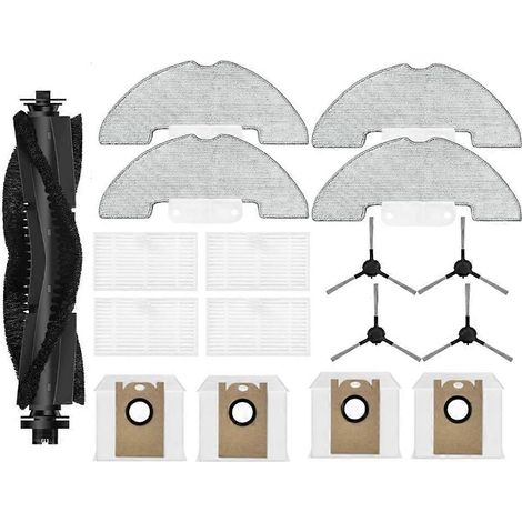 Lot de 17 pièces pour aspirateur robot Airzeen Q10 Pro/Airzeen J10/Laresar P10 : brosse principale, filtre, lingette et sac à poussière. (1/5)