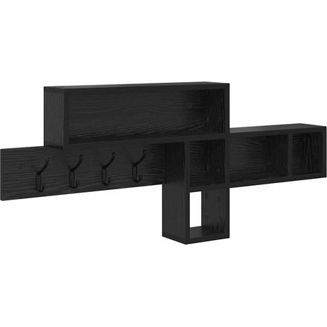 Maison Exclusive - Wandmontierter nachttisch mit Regal Schwarz Ei (1/5)