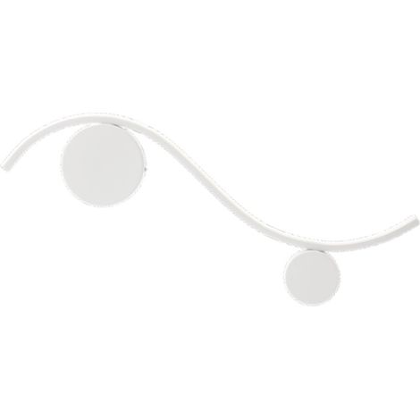 Applique moderno redo group wave 9w led lampada parete monoemissione, finitura metallo bianco