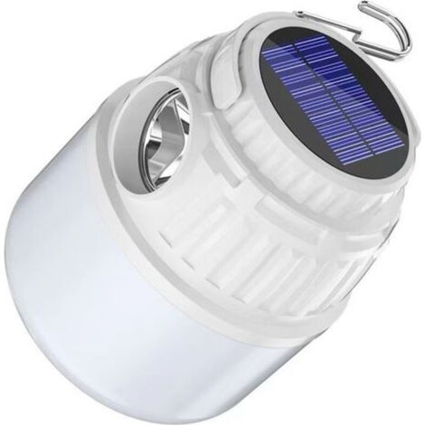 Realky LED Camping Lantern, Solar TYPE-C Rechargeable Camping Lamp, 4 Brightness Modes, Portable Waterproof Camping Light for Camping, Fishing, Hiking, Emergency [Energy Class A++] (1/4)