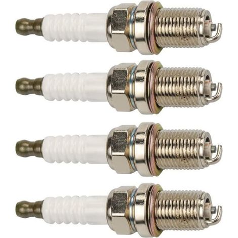 Lot de 4 bougies d'allumage de rechange pour Champion RC12YC Briggs et Stratton 491055 491055S 692051 792015 491055T 5066 Kohler 25 132 12-S JD M78543 531308128 moteur de tondeuse à gazon. (1/4)