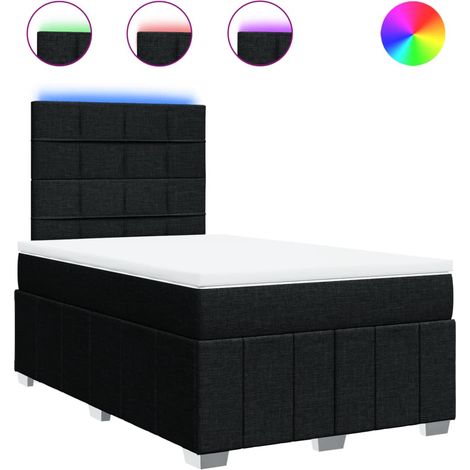 Maison Exclusive - Sommier à lattes de lit avec matelas noir 120x190 cm tissu (1/5)