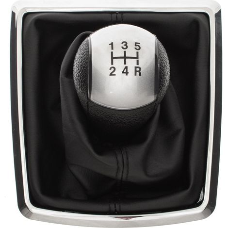 Pomello del cambio Ford Focus Mk2 04-08 argento + cuffia con cornice cromata 5 marce (1/5)