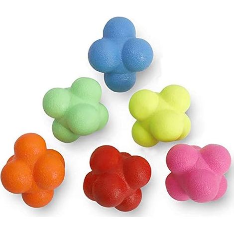 Ballon De Réaction - Caoutchouc Dense - Rebond Aléatoire - Entraînement Coordination Œil-Main Réflexes Agilité - 6 Pièces (1/3)