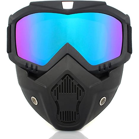 Motorcycle Goggles Motocross Goggles Protective Goggles with Detachable Face Mask Helmet Anti-fog Windproof Riding Sunglasses Motocross Riding Goggles (1/5)