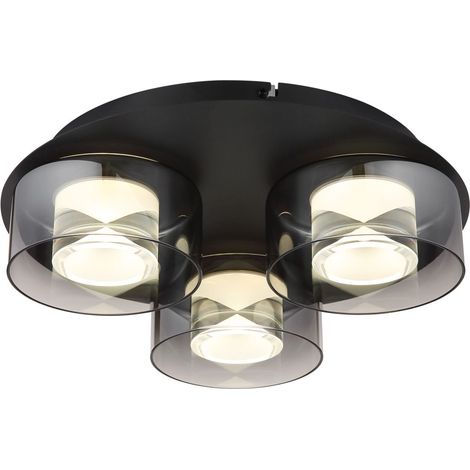 Globo - plafoniera - BELINDA - nero - vetro - Ø 38cm - LED -