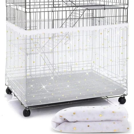 Cage à oiseaux avec housse étanche, maille anti-projections et anti-poussière, protection contre les insectes (taille unique) (1/5)