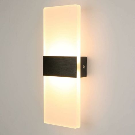Applique Murale Intérieur LED Moderne, Lampe Murale Éclairage en Acrylique Luminaire Mural Décoration pour Salon Chambre Couloir Salle À Manger 12W Blanc Chaud [Classe énergétique A++] (1/5)