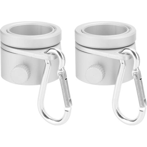 Lot de 2 anneaux de fixation rotatifs de 2,5 cm (1 pouce) pour mât de drapeau, en alliage d'aluminium, avec vis réglable. (1/5)